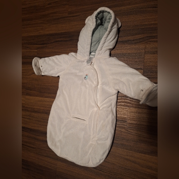 Carters Baby Bunting Suit with Zip Up And Hood Size 0-6M Small Snowman Print - Picture 1 of 2